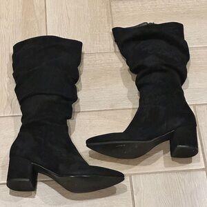 Seven Dials Suede Like Elegant Black Slouchy Women's Boots Heeled Size 9.5